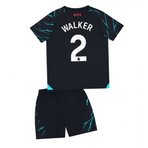 Manchester City Kyle Walker #2 Replica Third Stadium Kit for Kids 2023-24 Short Sleeve (+ pants)